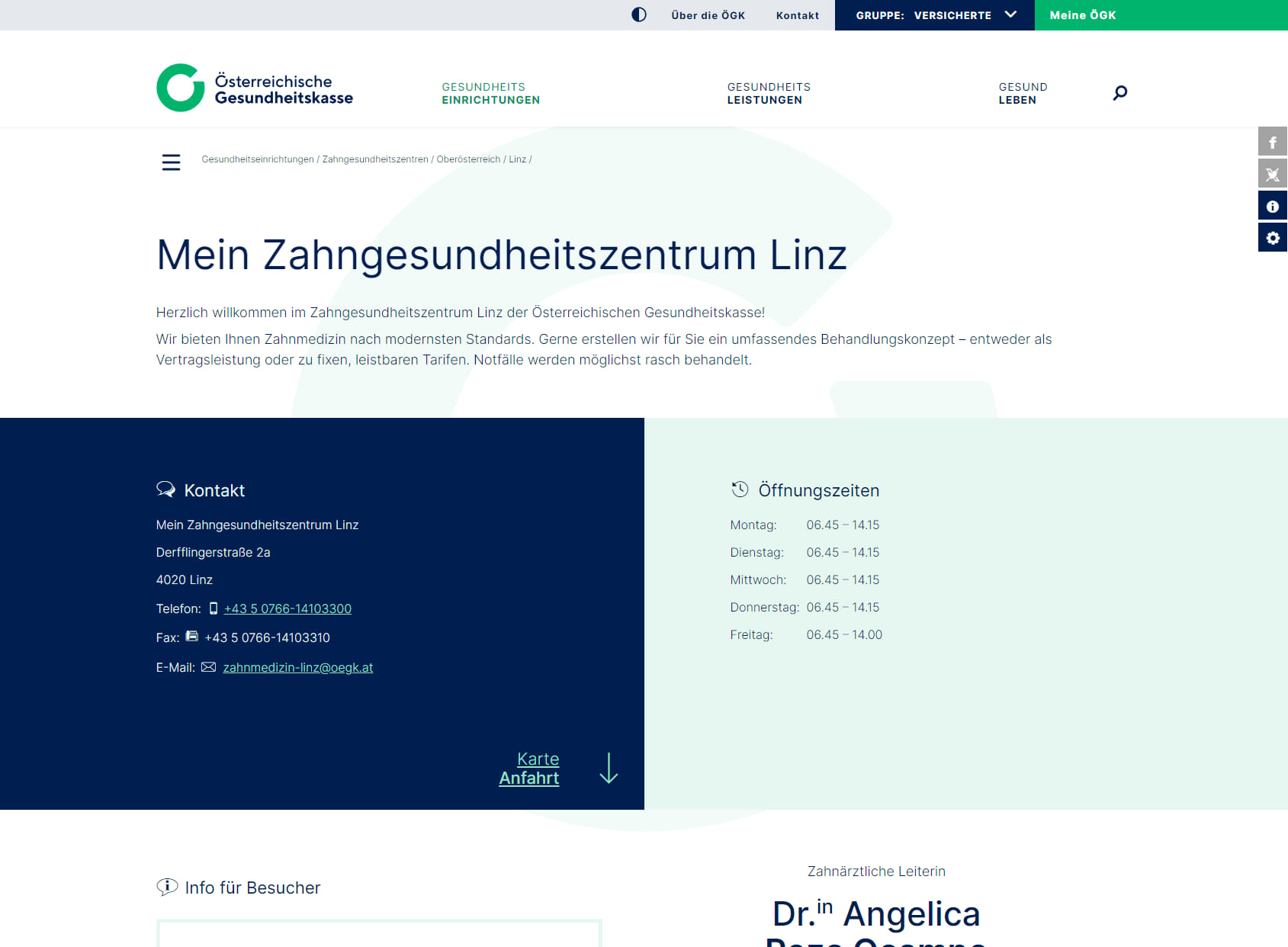 ÖGK Mein Zahngesundheitszentrum Linz - Österreichische Gesundheitskasse