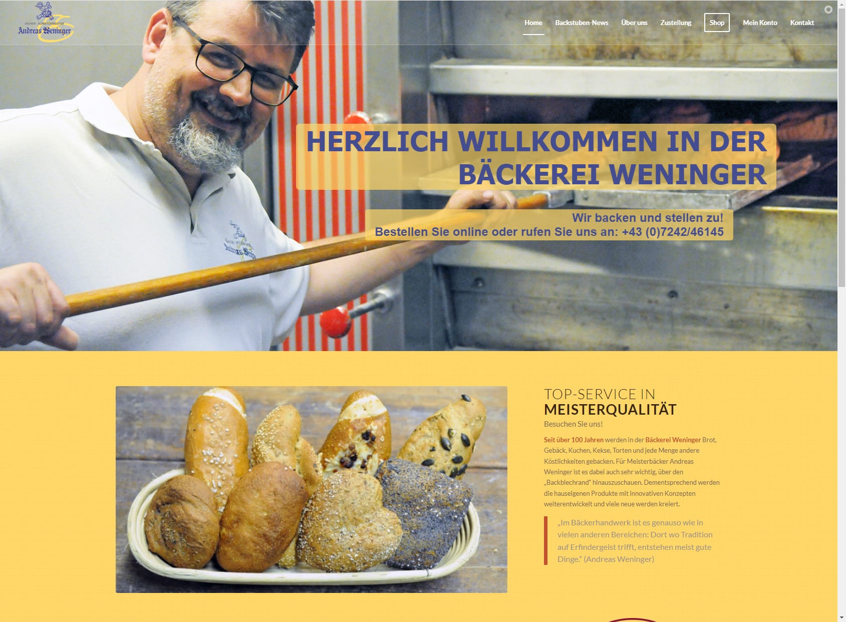 Bäcker - Konditormeister Andreas Weninger