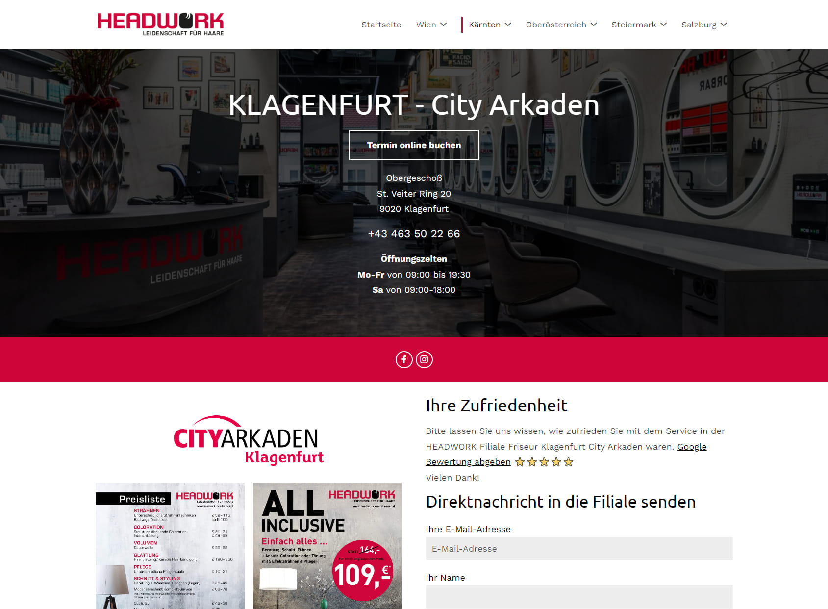 HEADWORK City Arkaden - Friseur Klagenfurt